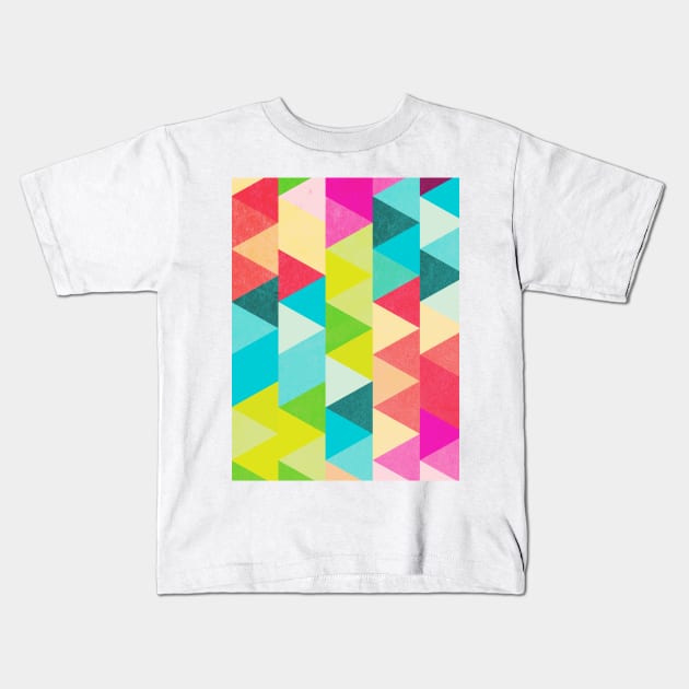 Bubblegum Triangles Pattern Kids T-Shirt by Tobe_Fonseca